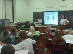 Kelly Britt with Linda Good's fourth grade class at Maytown Elementary