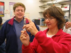 Teachers performing a new technique