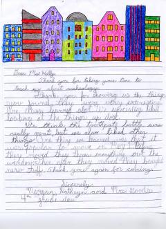 Letter from Mrs. Good's 4th Grade class